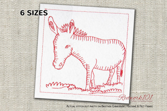 A Professional Review of the Donkey Standing in Field Redwork Design