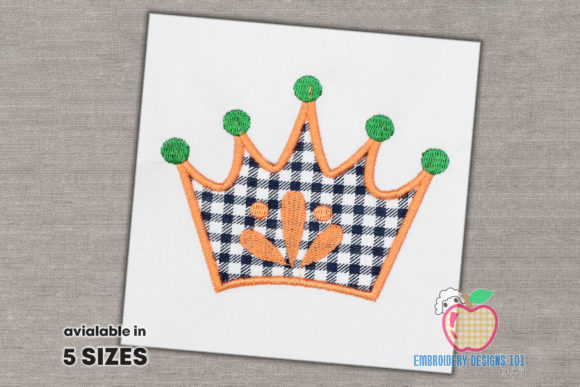 A Simple Crown Embroidery Design for Practical Projects