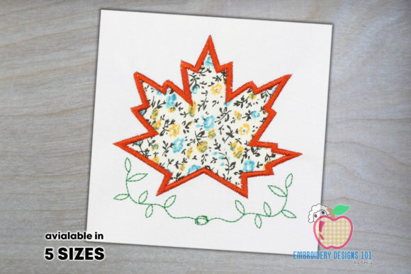 A Stunning Single Maple Leaf Embroidery Design for Gifts