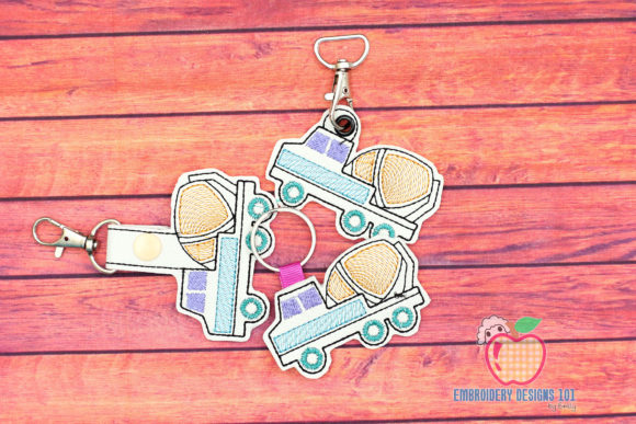 An Embroidery Designer’s Review of the Cement Mixer Truck Key Fob Pattern