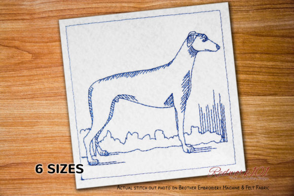 Evaluating the Greyhound Dog Nature Frame Redwork Design