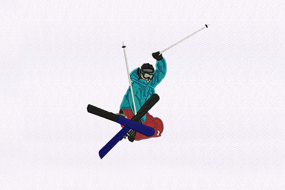 Mountain Skier: A Cozy Seasonal Embroidery Design for Holiday Gifts
