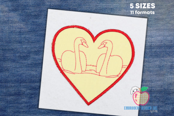 Swan Couple in Heart Applique: A Boutique Design Review