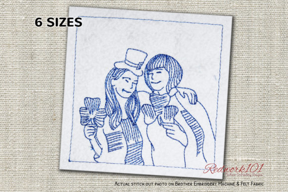 Two Girls Celebrating St Patricks Day Embroidery Review