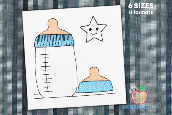 Why Baby Milk Bottle Sketch is a Versatile Embroidery Design