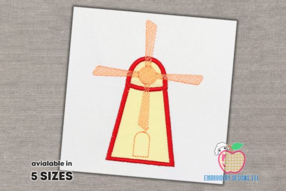 Windmill Applique Embroidery Design for Real Projects